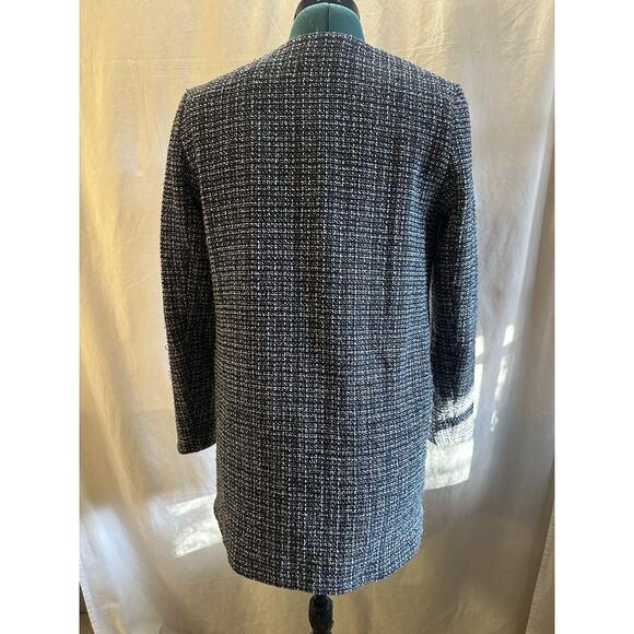 Carolina Belle Montréal Black & White Tweed Zip Front Coat – Women’s Size Small - Picture 2 of 6